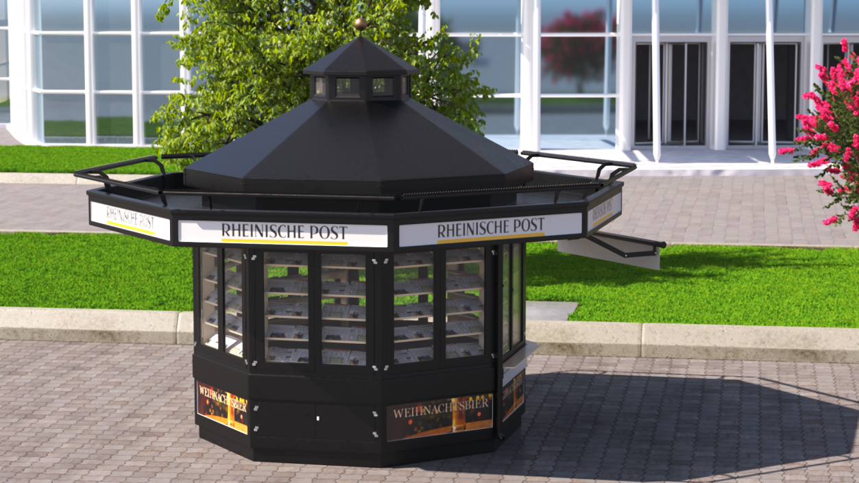 Rheinische Post Newspaper Kiosk Black 3D