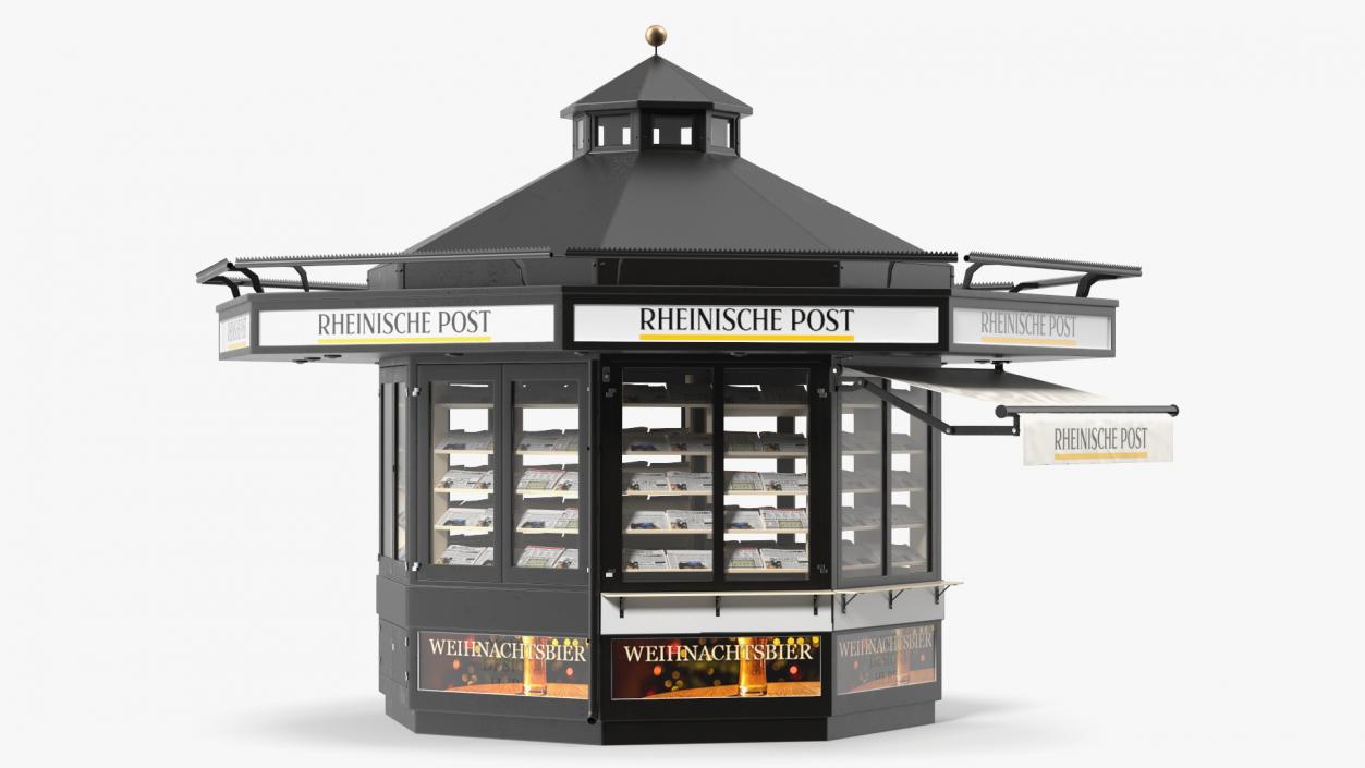 Rheinische Post Newspaper Kiosk Black 3D