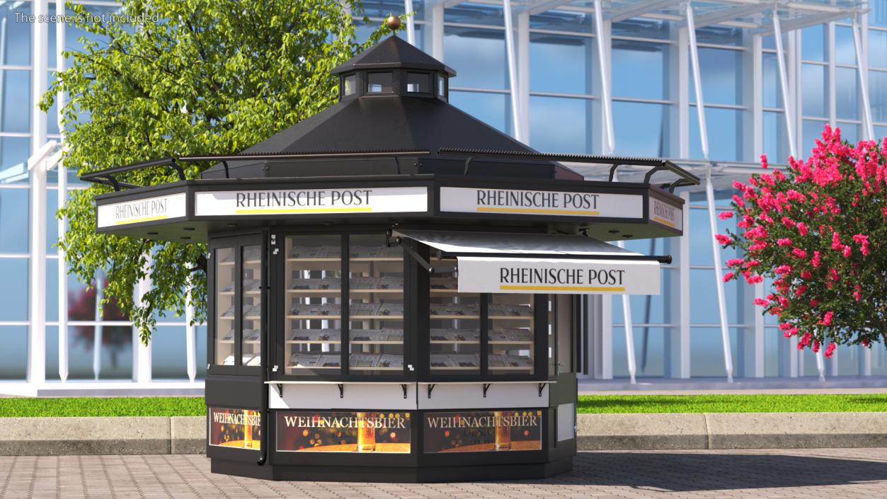 Rheinische Post Newspaper Kiosk Black 3D