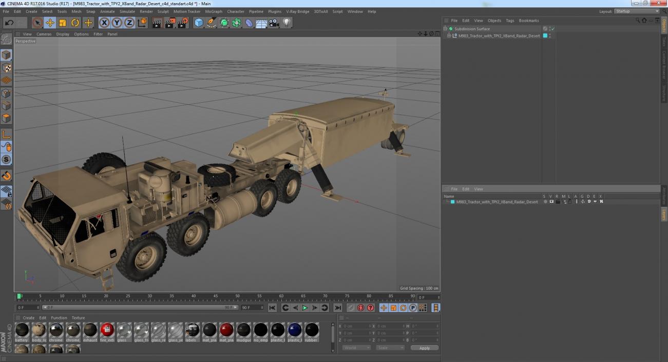 3D M983 Tractor with TPY2 XBand Radar Desert