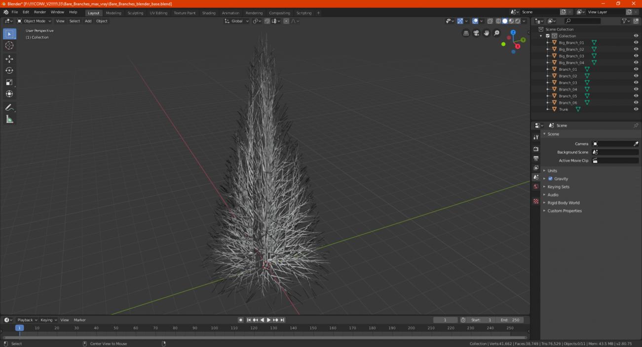 3D Bare Branches model