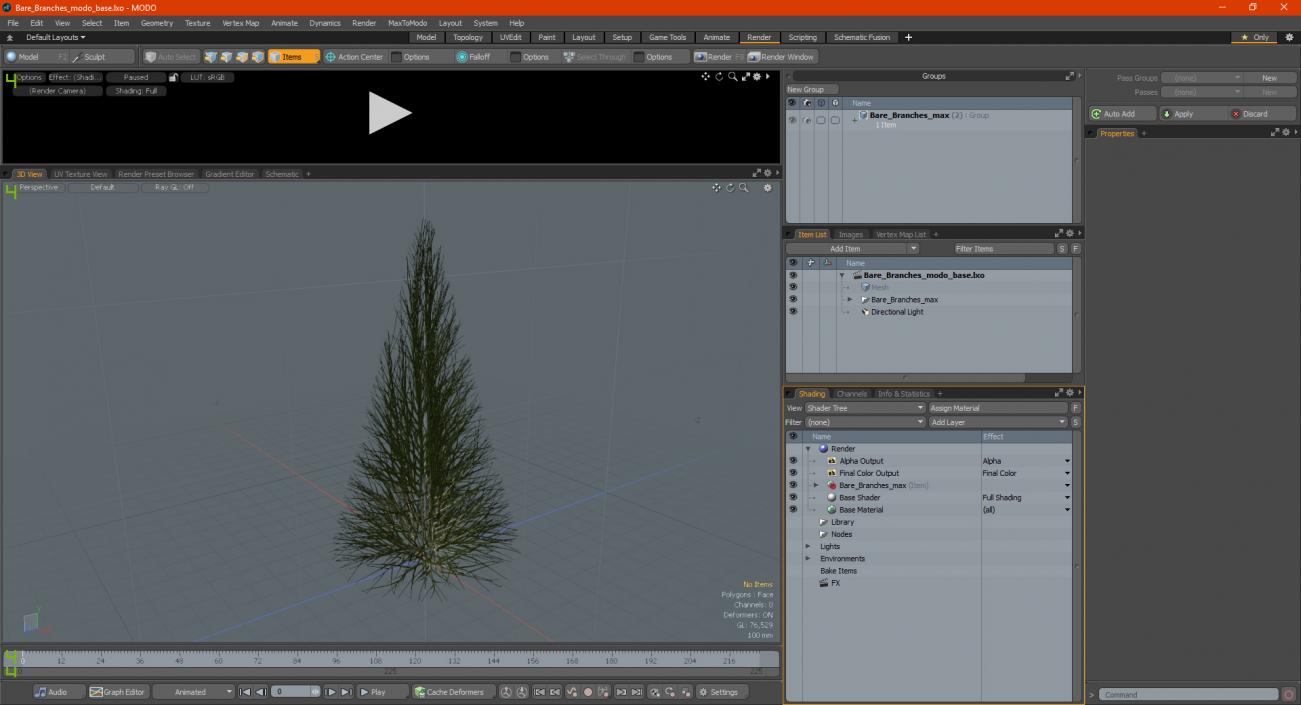 3D Bare Branches model