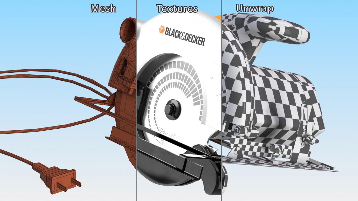 Black and Decker Circular Saw 3D model