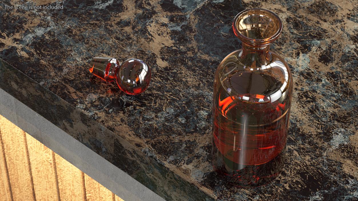 3D model Glass Decanters with Alcoholic Drinks Collection 2