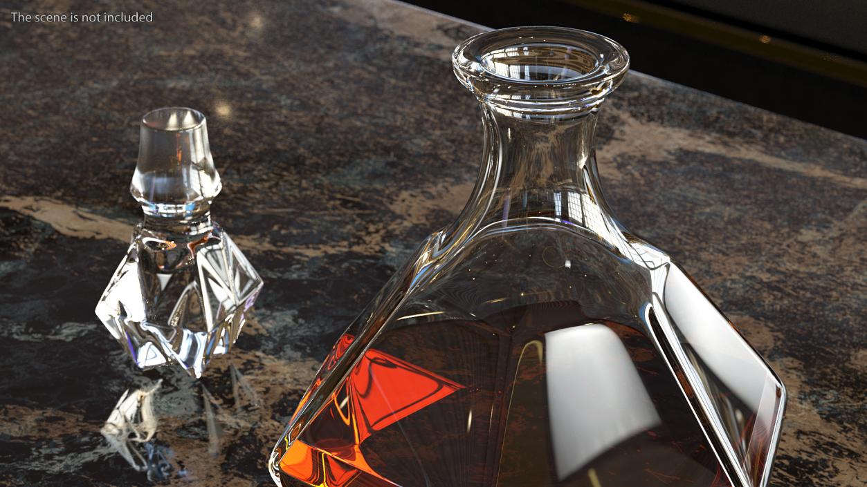 3D model Glass Decanters with Alcoholic Drinks Collection 2