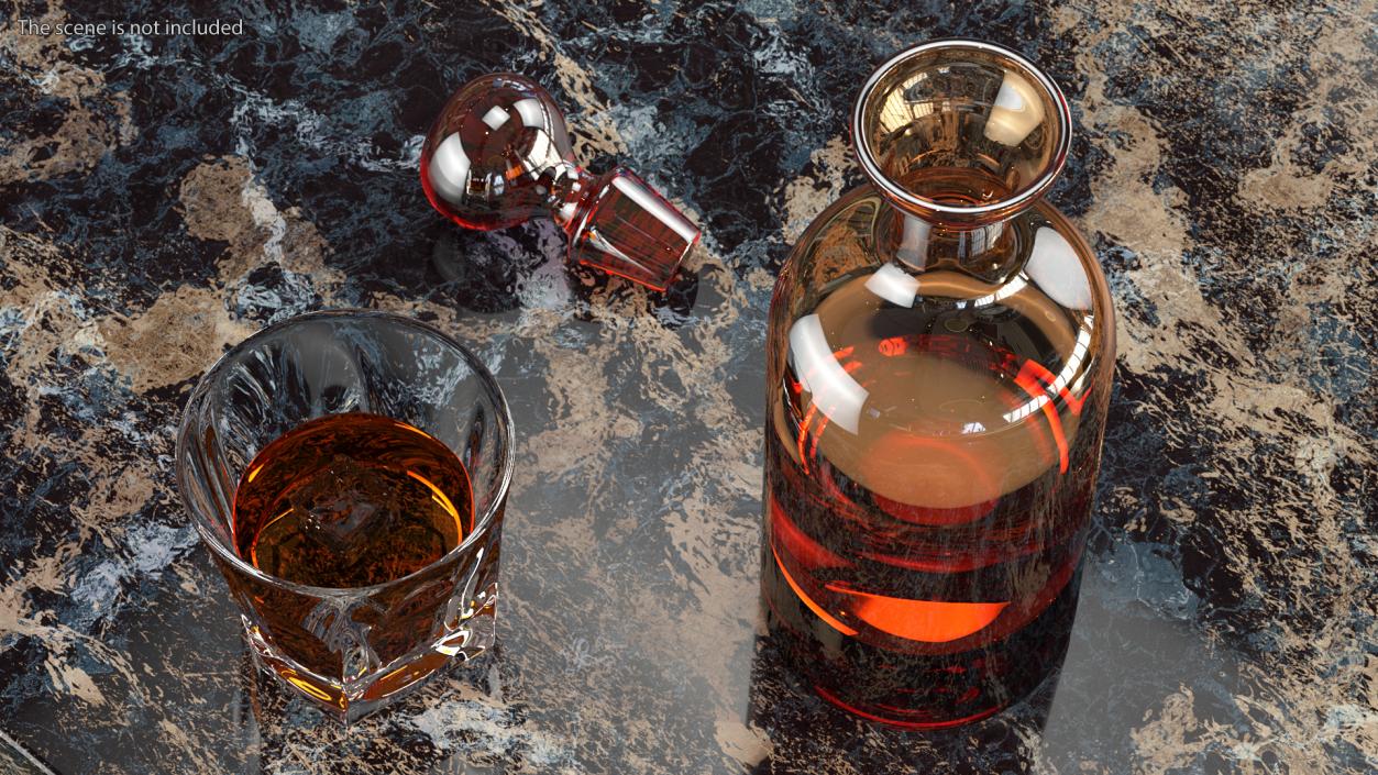 3D model Glass Decanters with Alcoholic Drinks Collection 2