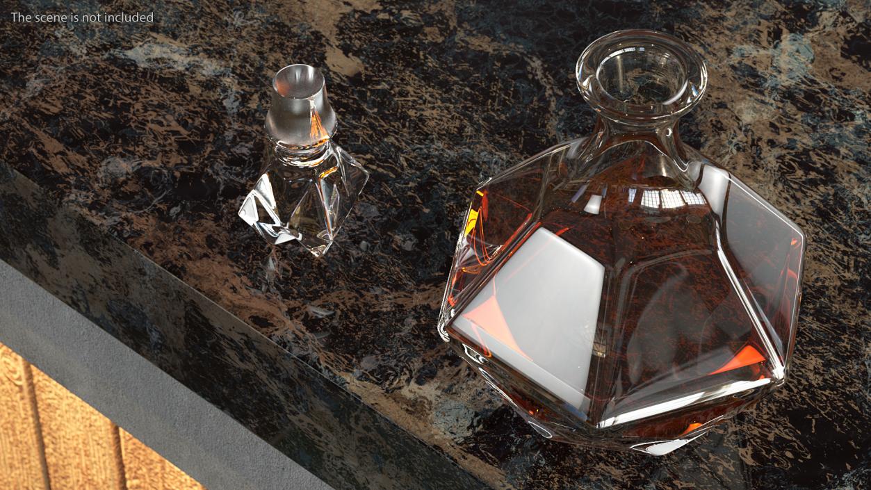 3D model Glass Decanters with Alcoholic Drinks Collection 2