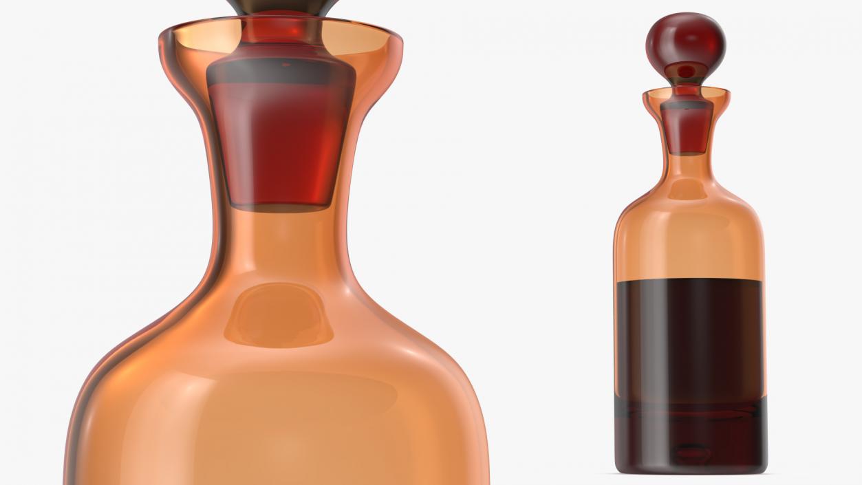 3D model Glass Decanters with Alcoholic Drinks Collection 2