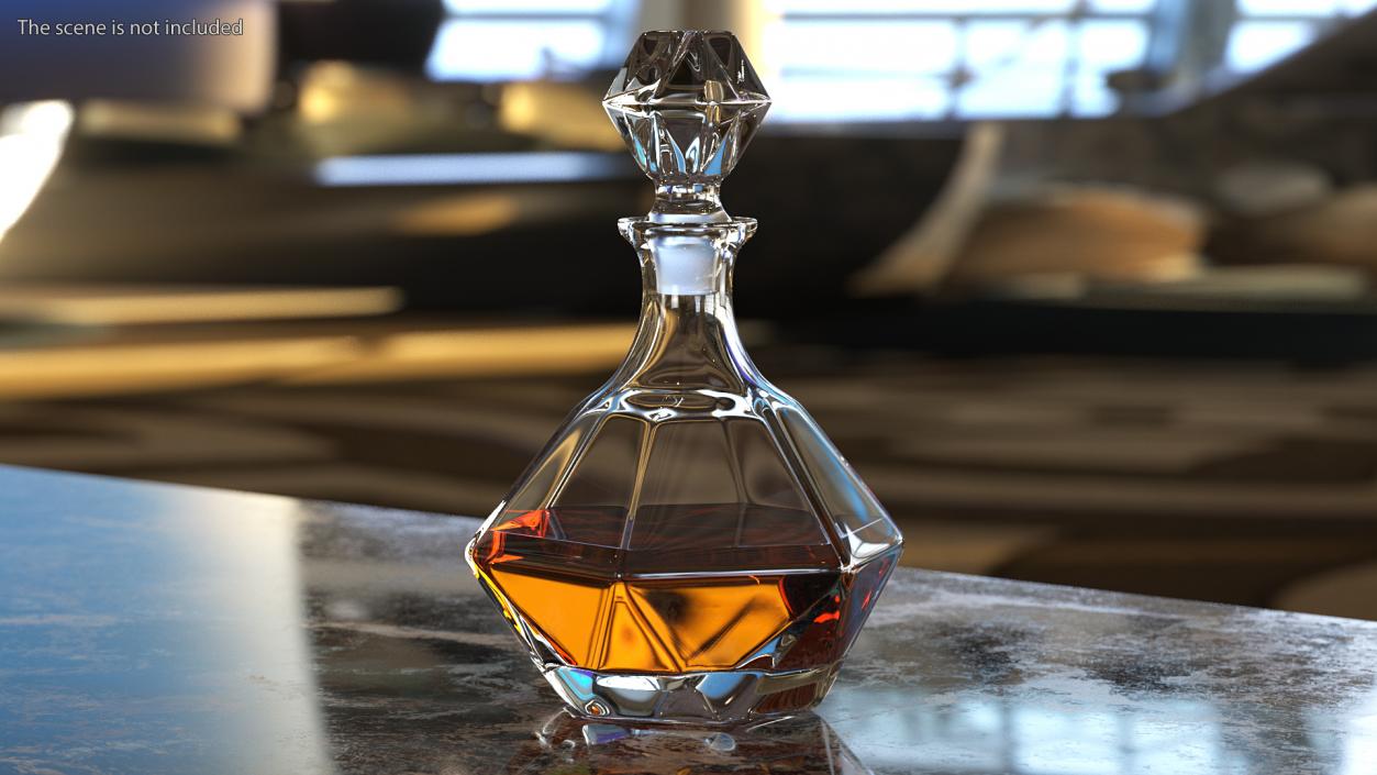 3D model Glass Decanters with Alcoholic Drinks Collection 2