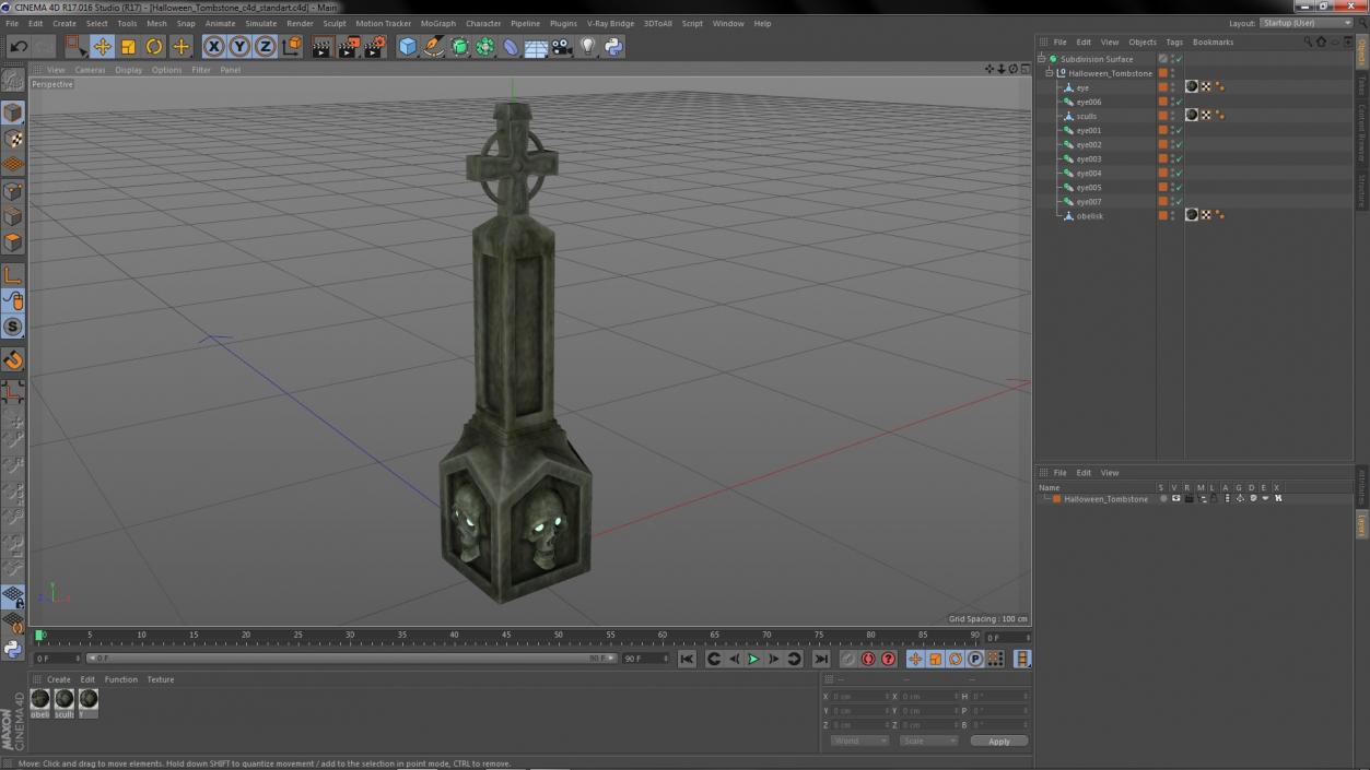 Halloween Tombstone 3D model