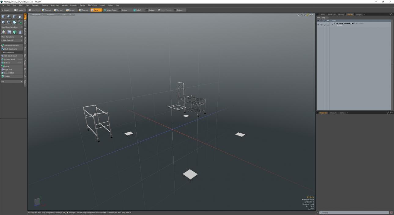 Pit Stop Wheel Cart 3D model