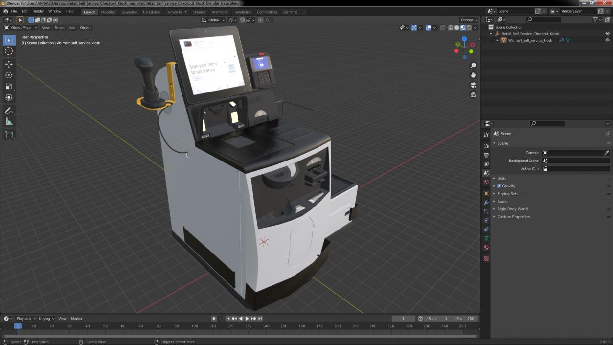 Retail Self Service Checkout Kiosk 3D model