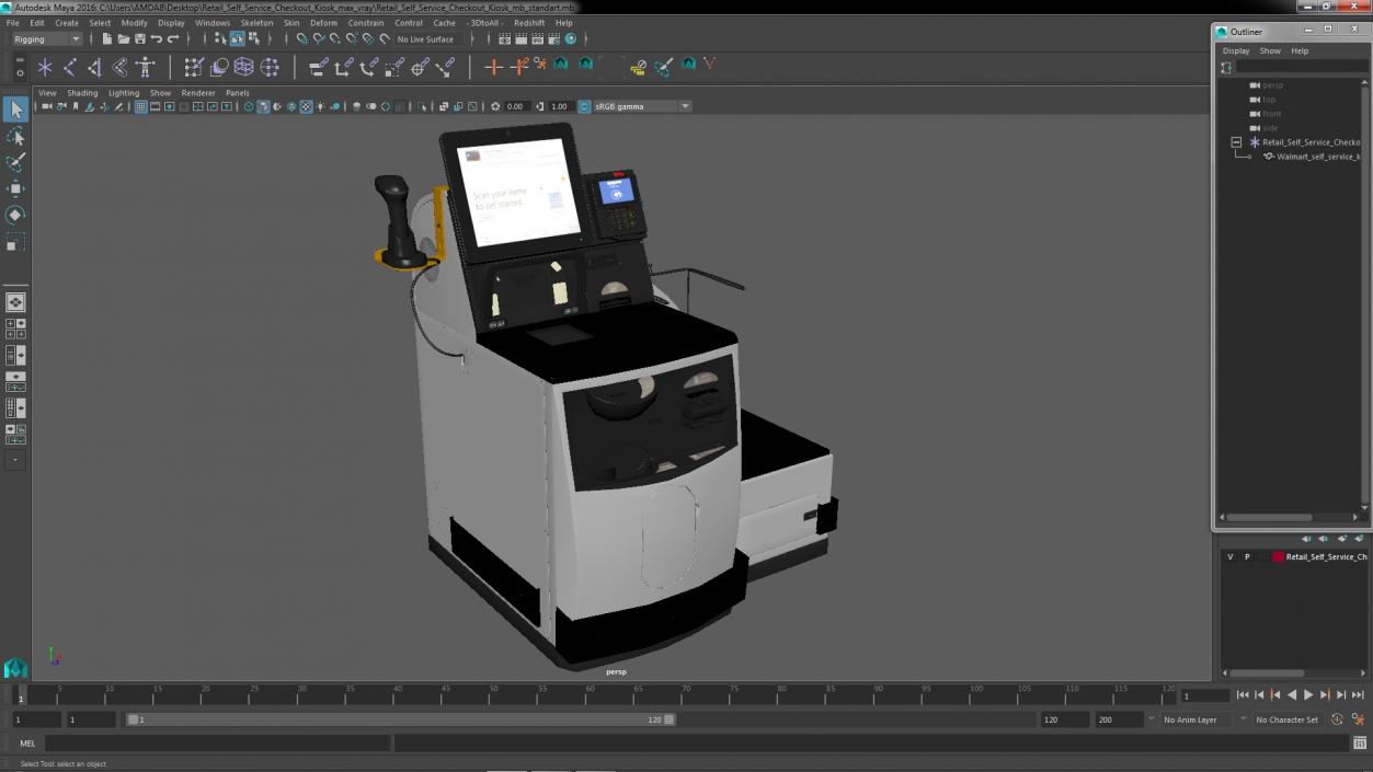 Retail Self Service Checkout Kiosk 3D model