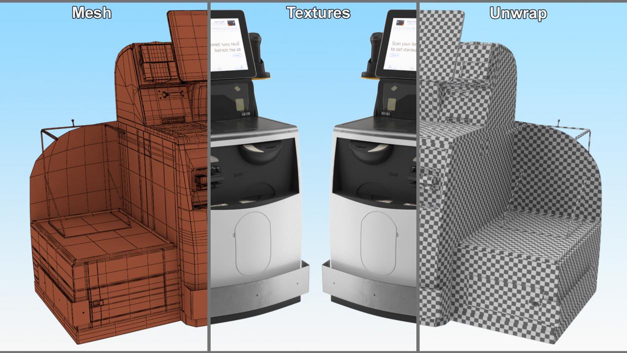 Retail Self Service Checkout Kiosk 3D model