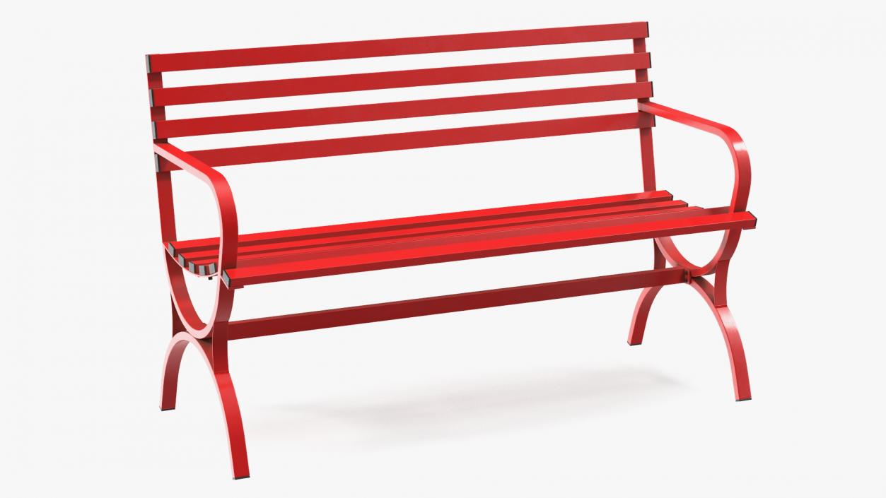 3D model Garden Metal Furniture Set Red