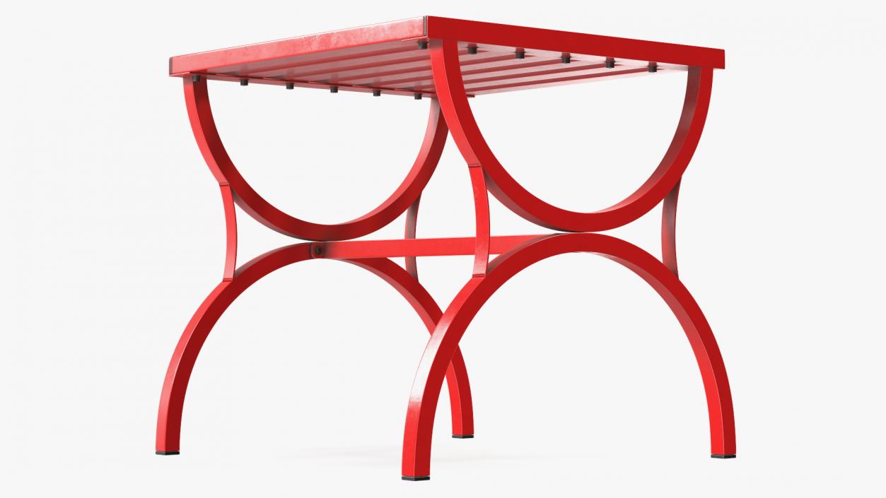 3D model Garden Metal Furniture Set Red