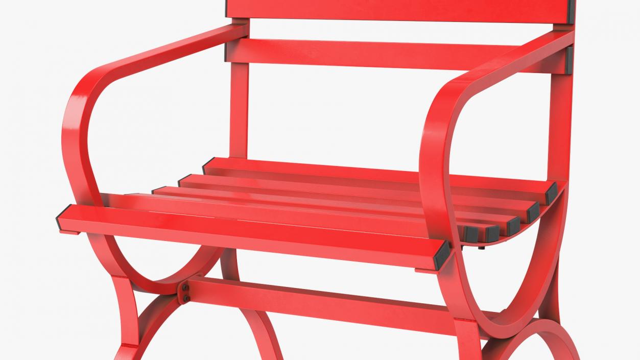 3D model Garden Metal Furniture Set Red