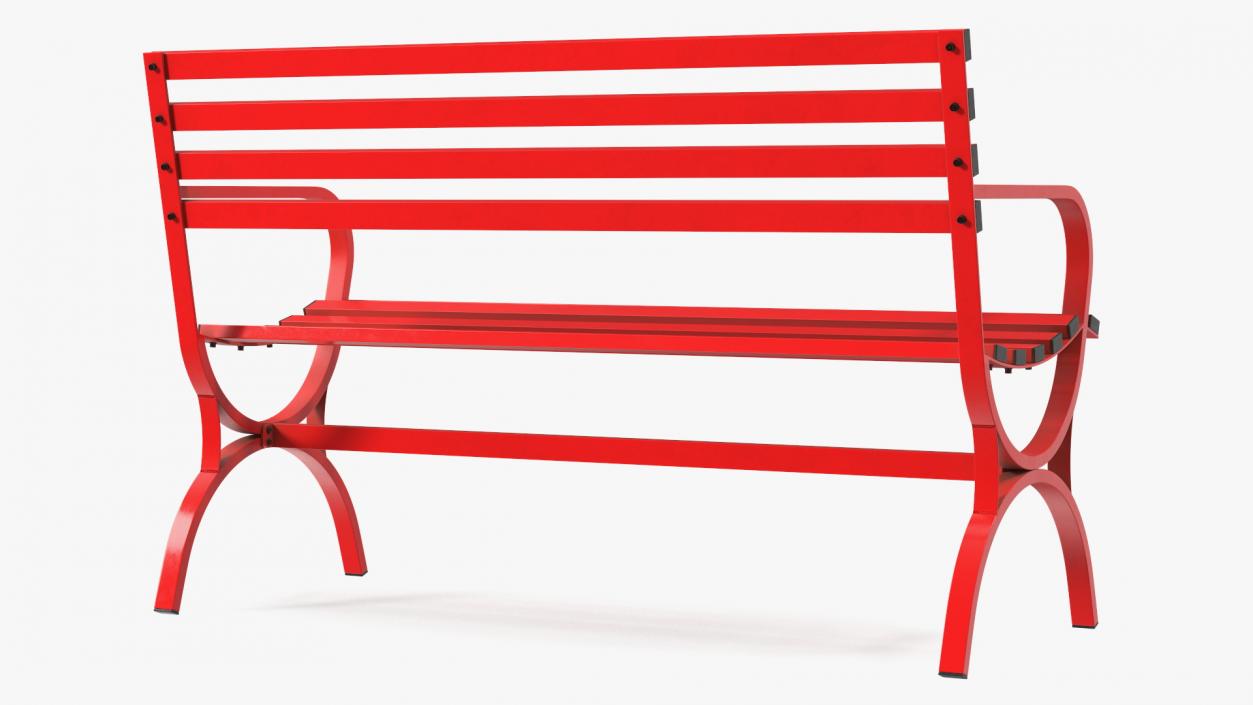 3D model Garden Metal Furniture Set Red