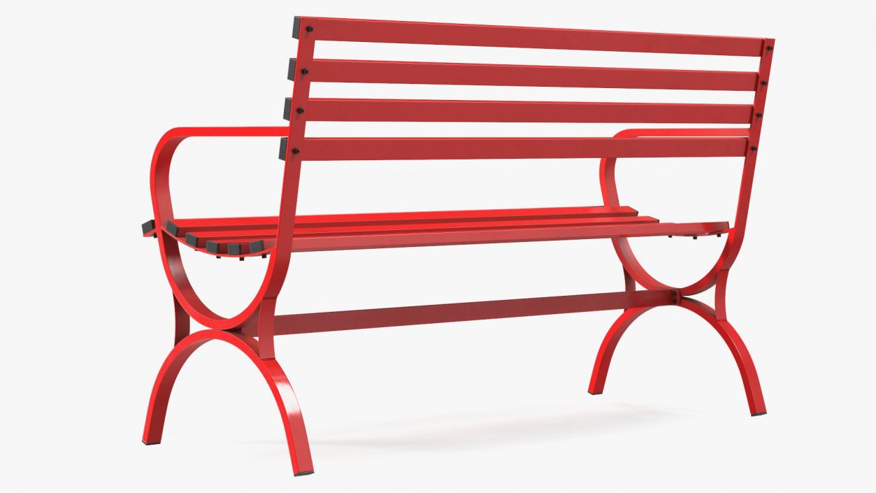 3D model Garden Metal Furniture Set Red