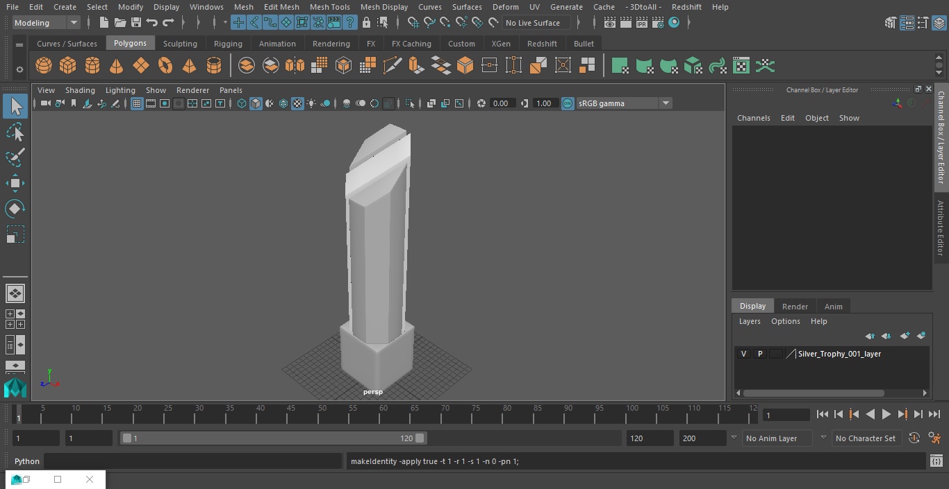 3D Silver Trophy model