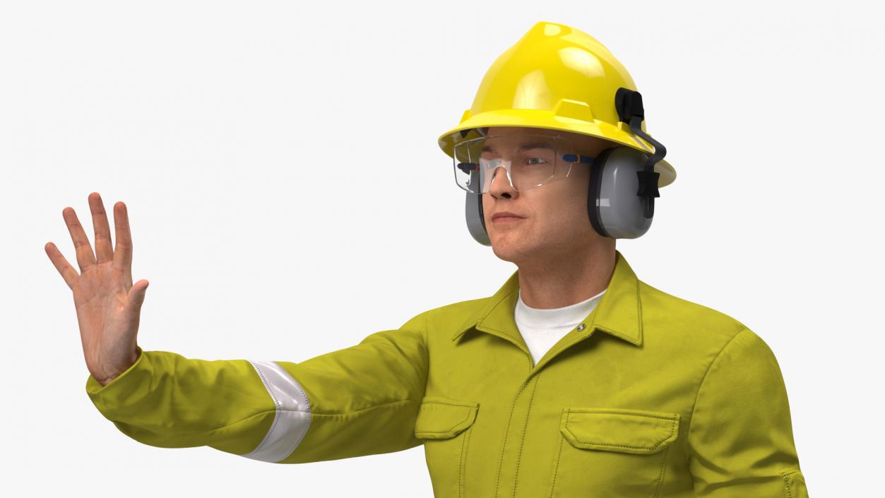 Gas Worker Fully Equipped Standing Pose 3D model