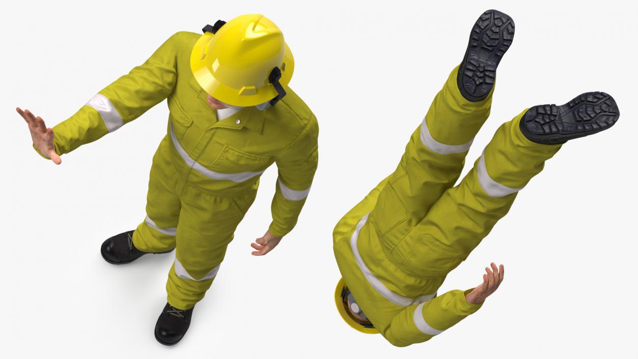 Gas Worker Fully Equipped Standing Pose 3D model