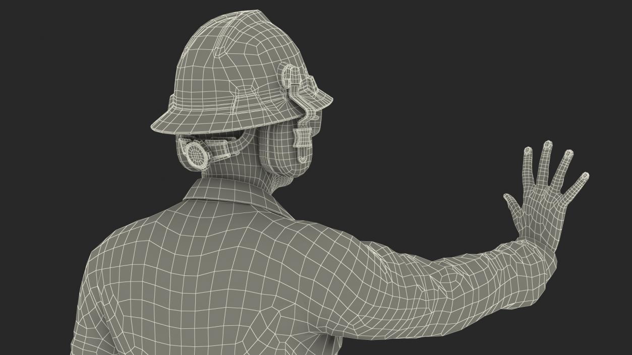 Gas Worker Fully Equipped Standing Pose 3D model