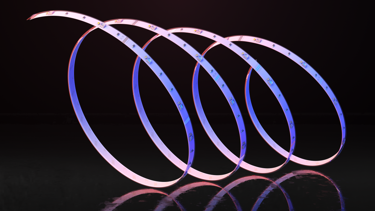 3D model 3M LED Strip Light Spiral Tape