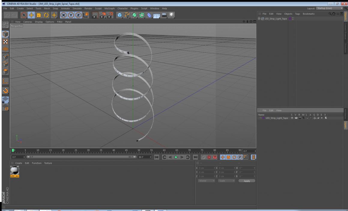 3D model 3M LED Strip Light Spiral Tape