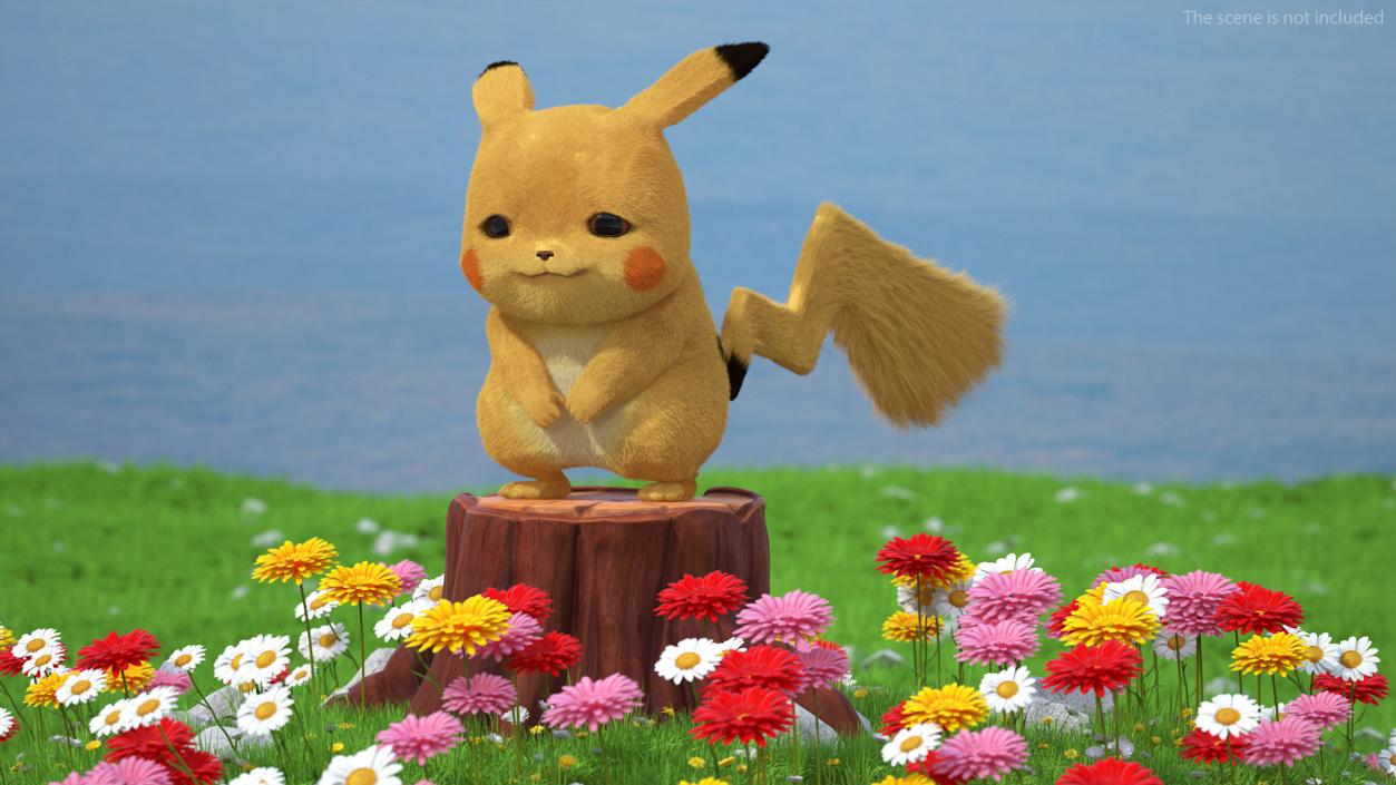 3D model Pikachu Character Sad Fur