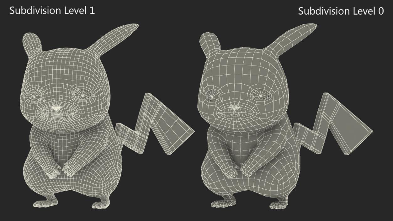 3D model Pikachu Character Sad Fur