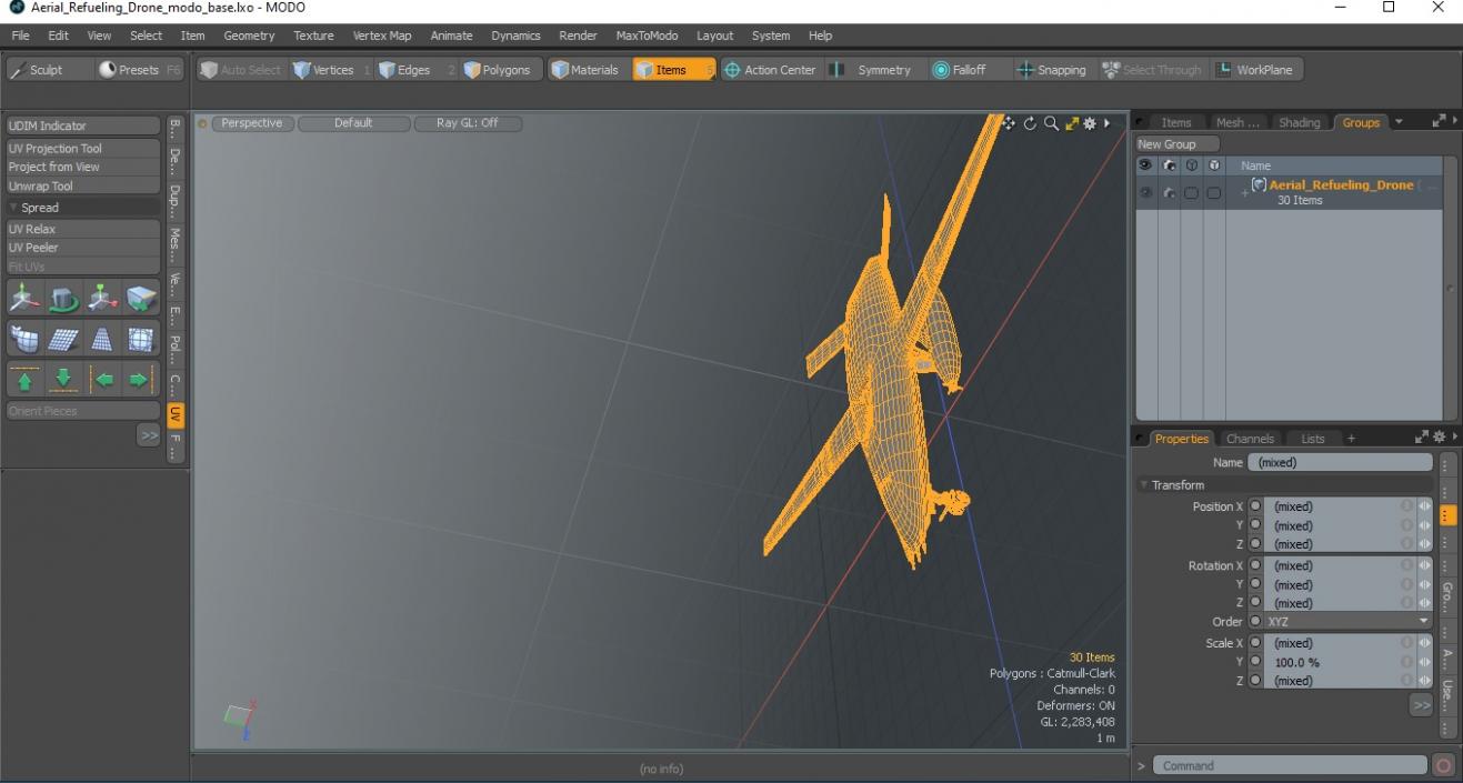 Aerial Refueling Drone 3D