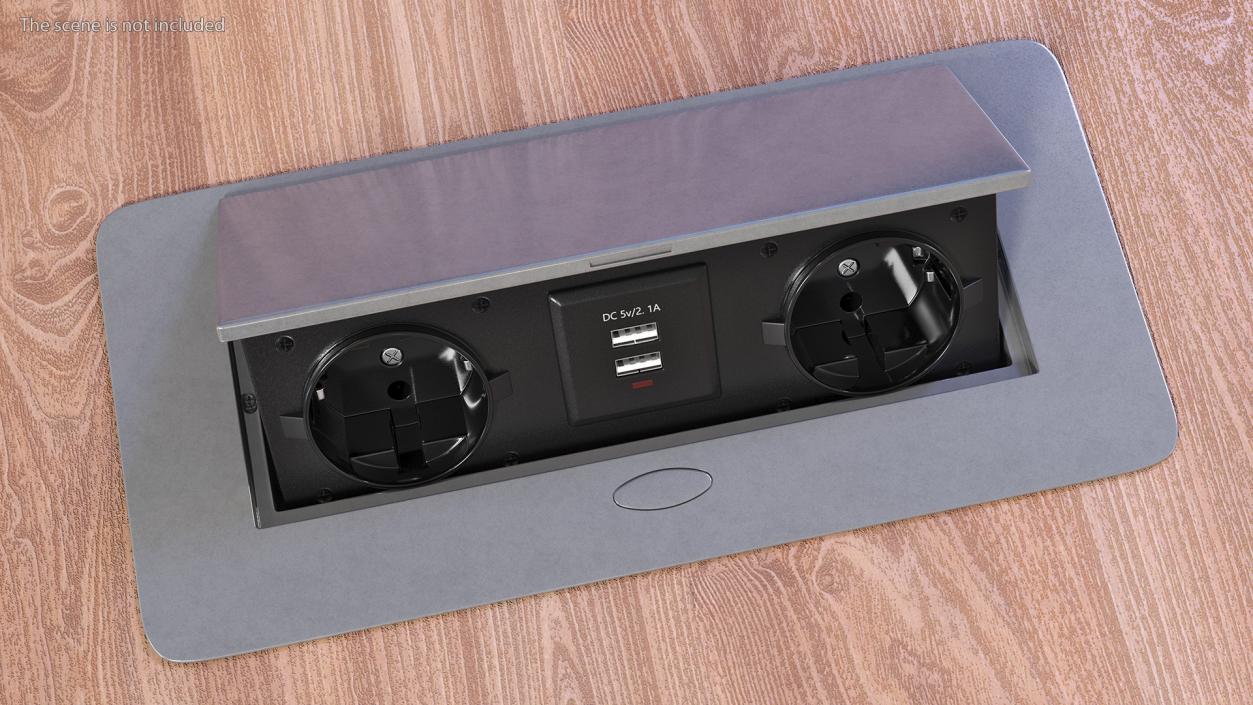 3D Black Double Hidden Socket