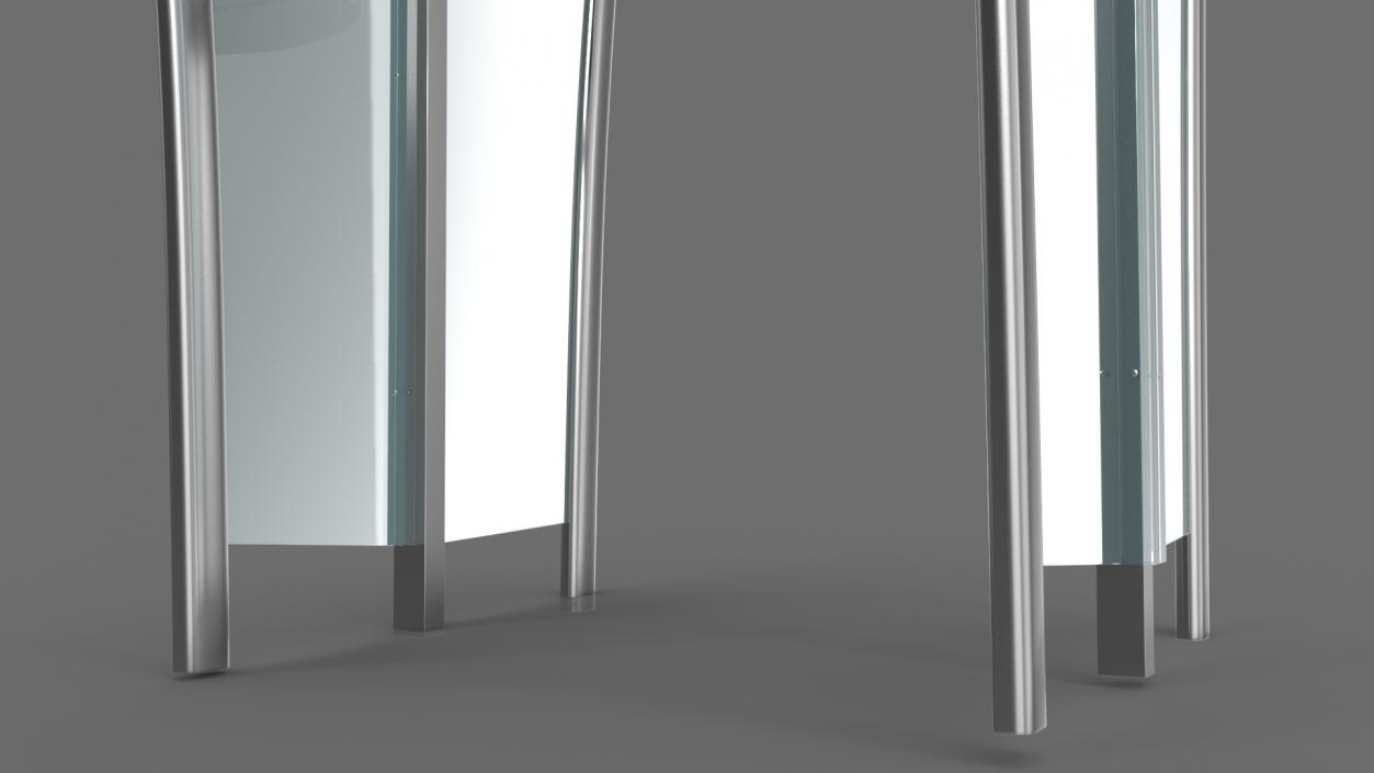 Glass Phone Booth Lights On 3D