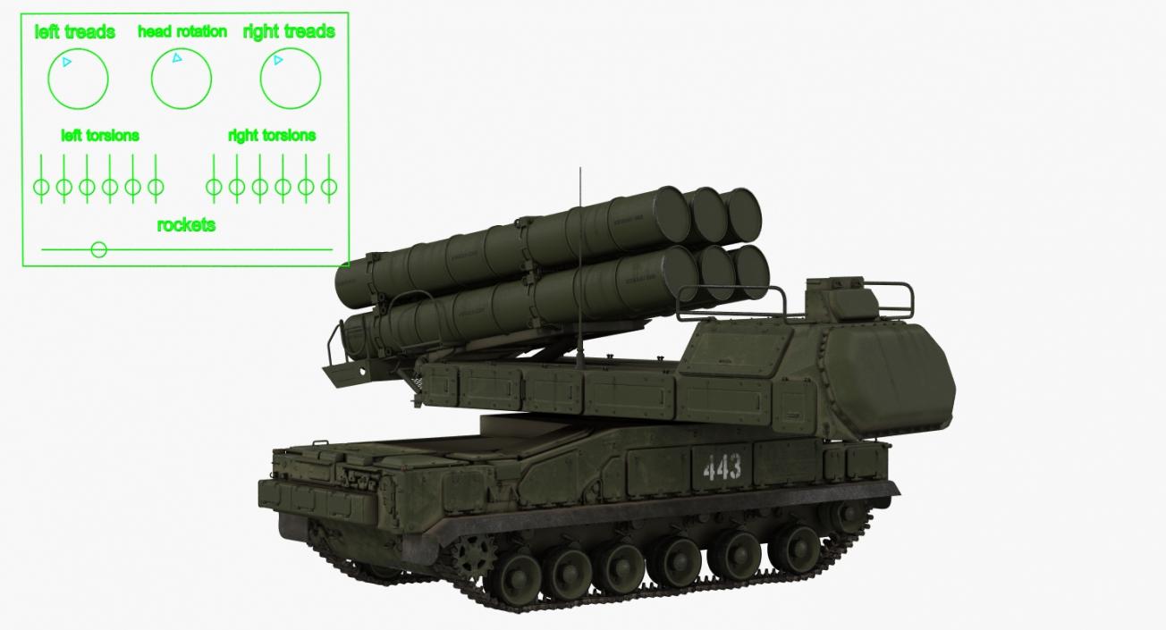 Buk Missile System SA11 Gadfly Rigged 3D