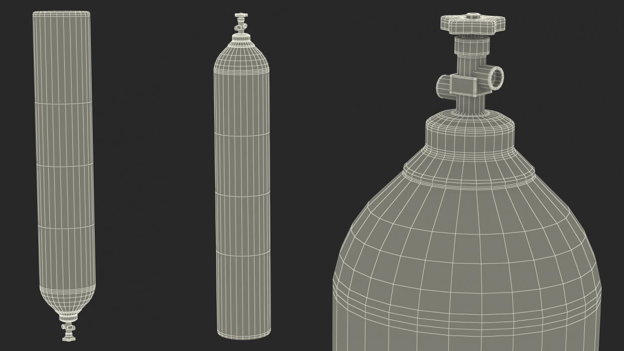 3D Oxygen Gas Cylinder Old model