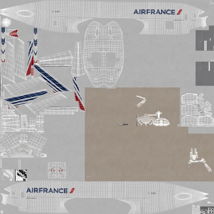 3D Boeing 777 Freighter Air France Rigged model