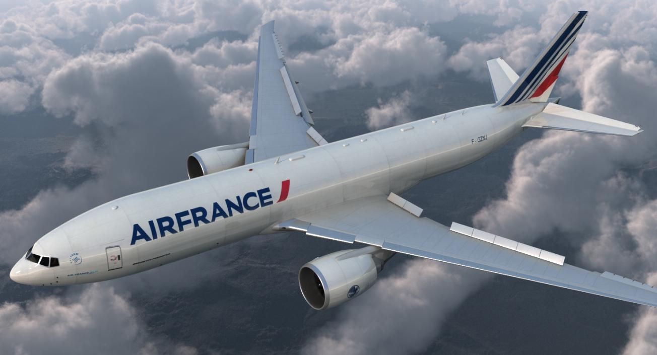 3D Boeing 777 Freighter Air France Rigged model