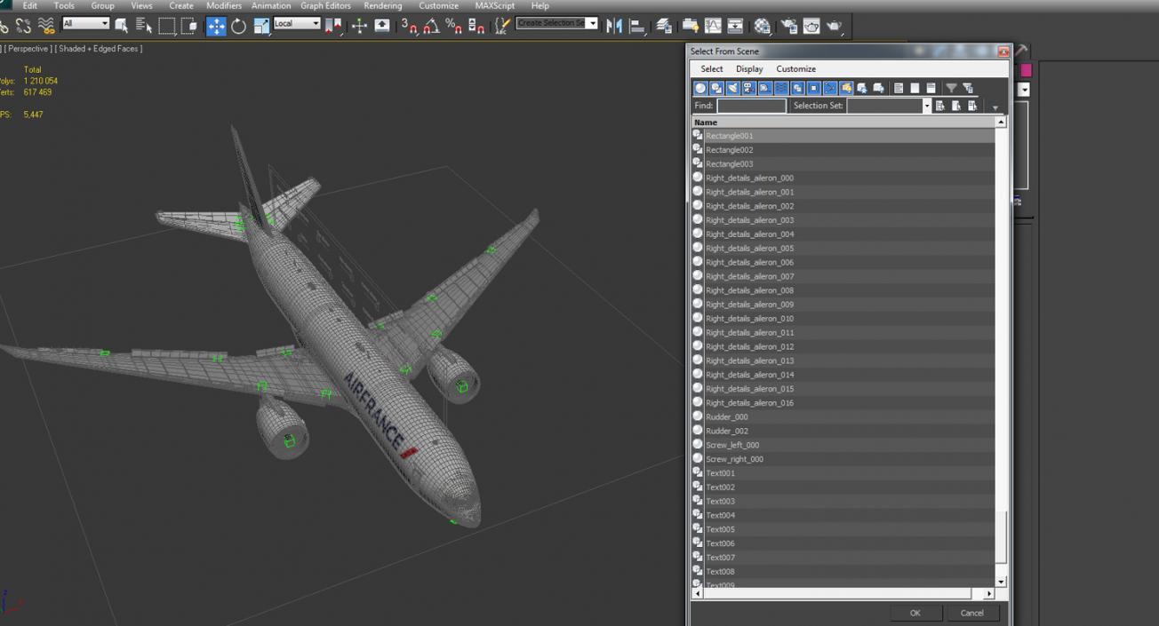 3D Boeing 777 Freighter Air France Rigged model