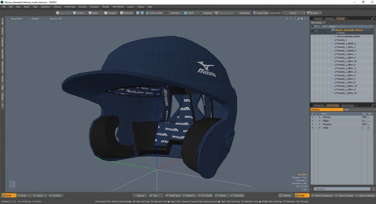 Mizuno Baseball Helmet 3D