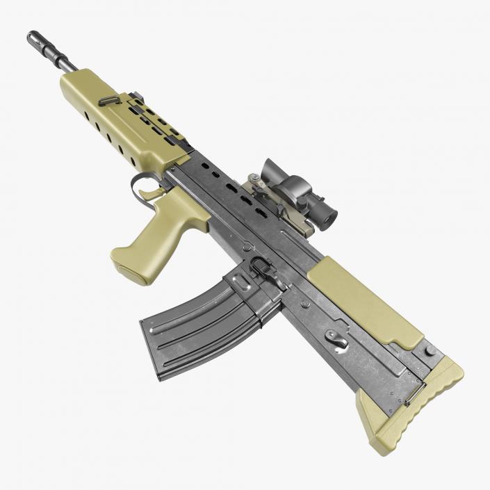 Assault Rifle L85A2 Scope Attached 3D model