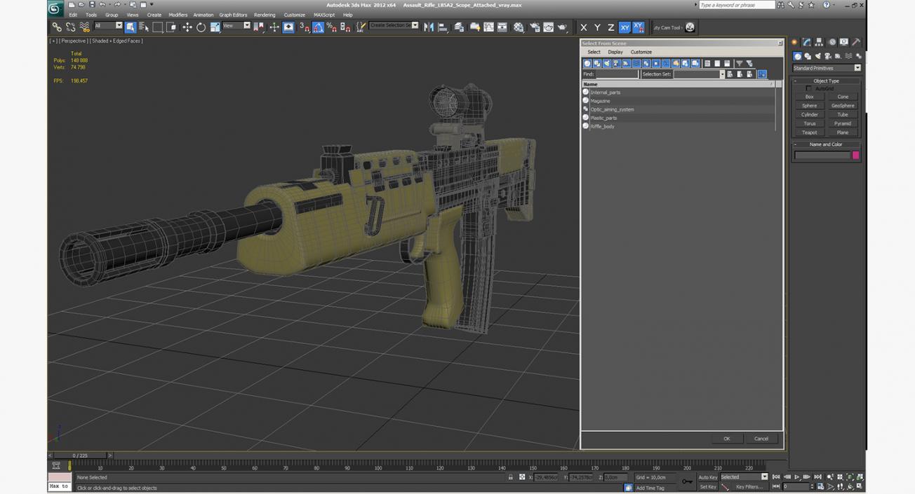 Assault Rifle L85A2 Scope Attached 3D model