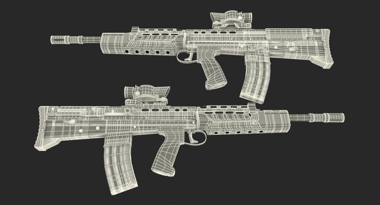 Assault Rifle L85A2 Scope Attached 3D model