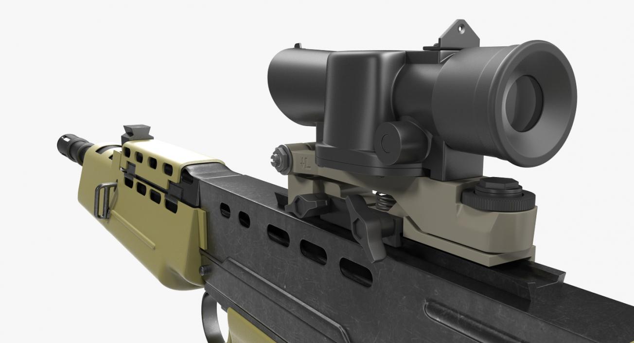 Assault Rifle L85A2 Scope Attached 3D model