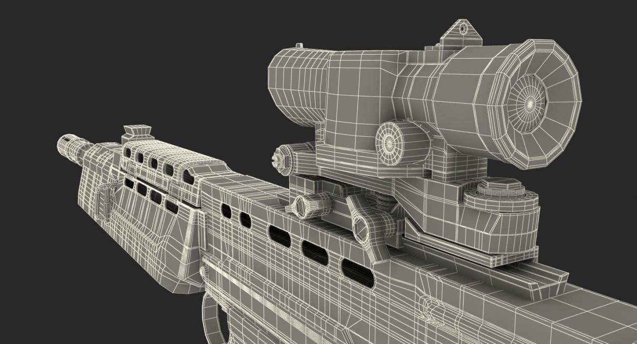 Assault Rifle L85A2 Scope Attached 3D model