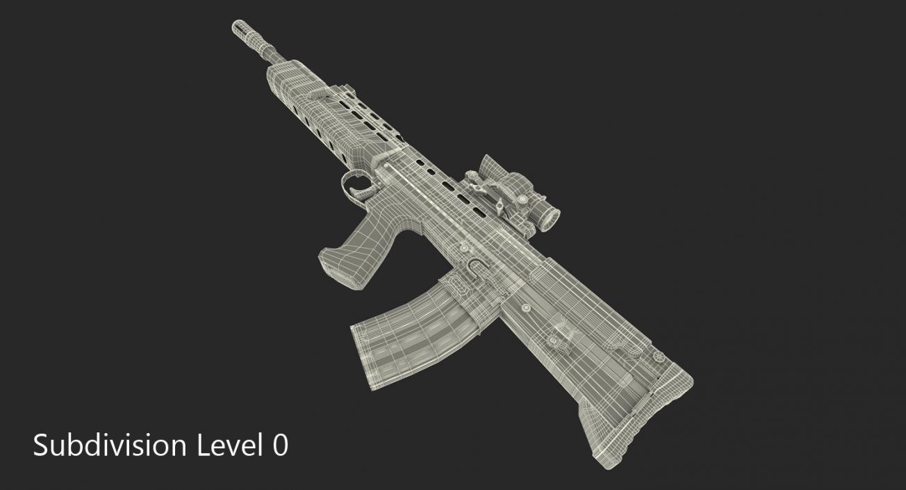 Assault Rifle L85A2 Scope Attached 3D model