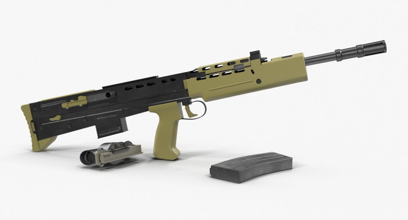 Assault Rifle L85A2 Scope Attached 3D model