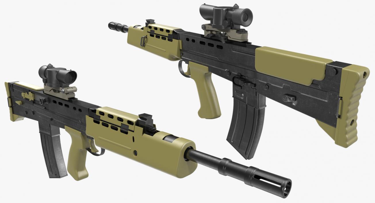 Assault Rifle L85A2 Scope Attached 3D model