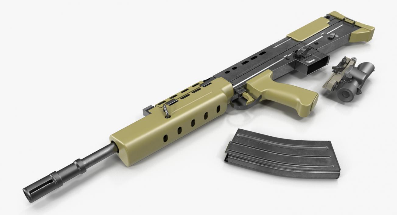 Assault Rifle L85A2 Scope Attached 3D model