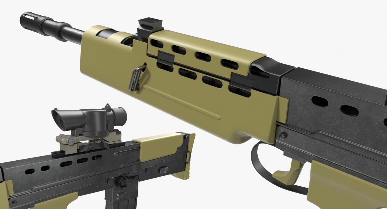 Assault Rifle L85A2 Scope Attached 3D model